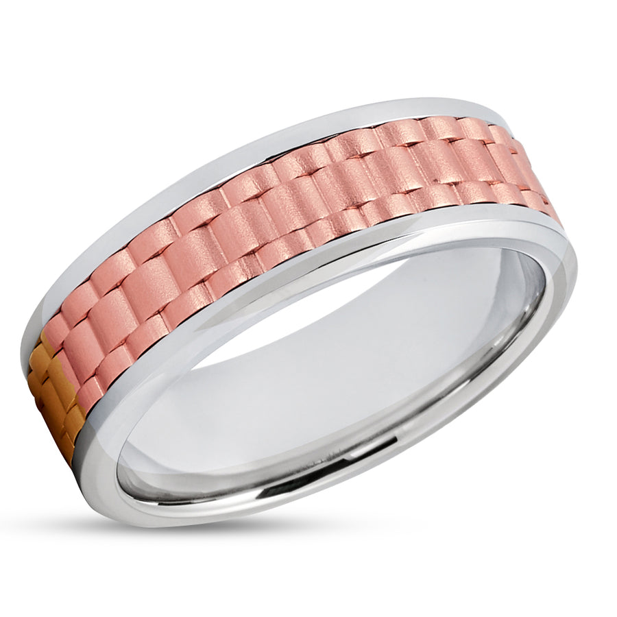 Man's Wedding Ring - Rose Gold Wedding Ring - Wedding Band - 14K Gold Wedding Ring - Engagement