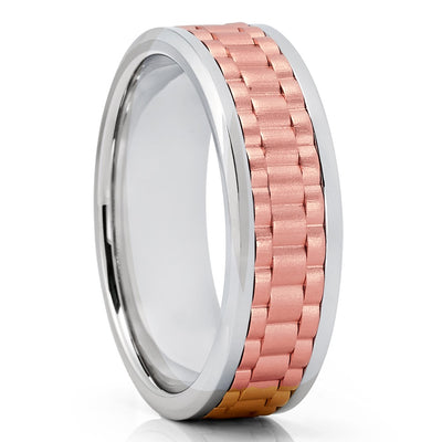 Man's Wedding Ring - Rose Gold Wedding Ring - Wedding Band - 14K Gold Wedding Ring - Engagement
