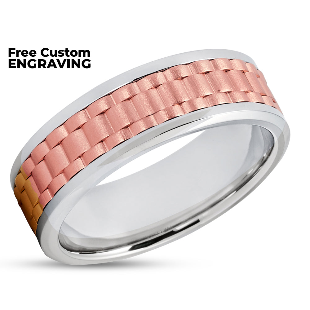 Man's Wedding Ring - Rose Gold Wedding Ring - Wedding Band - 14K Gold Wedding Ring - Engagement