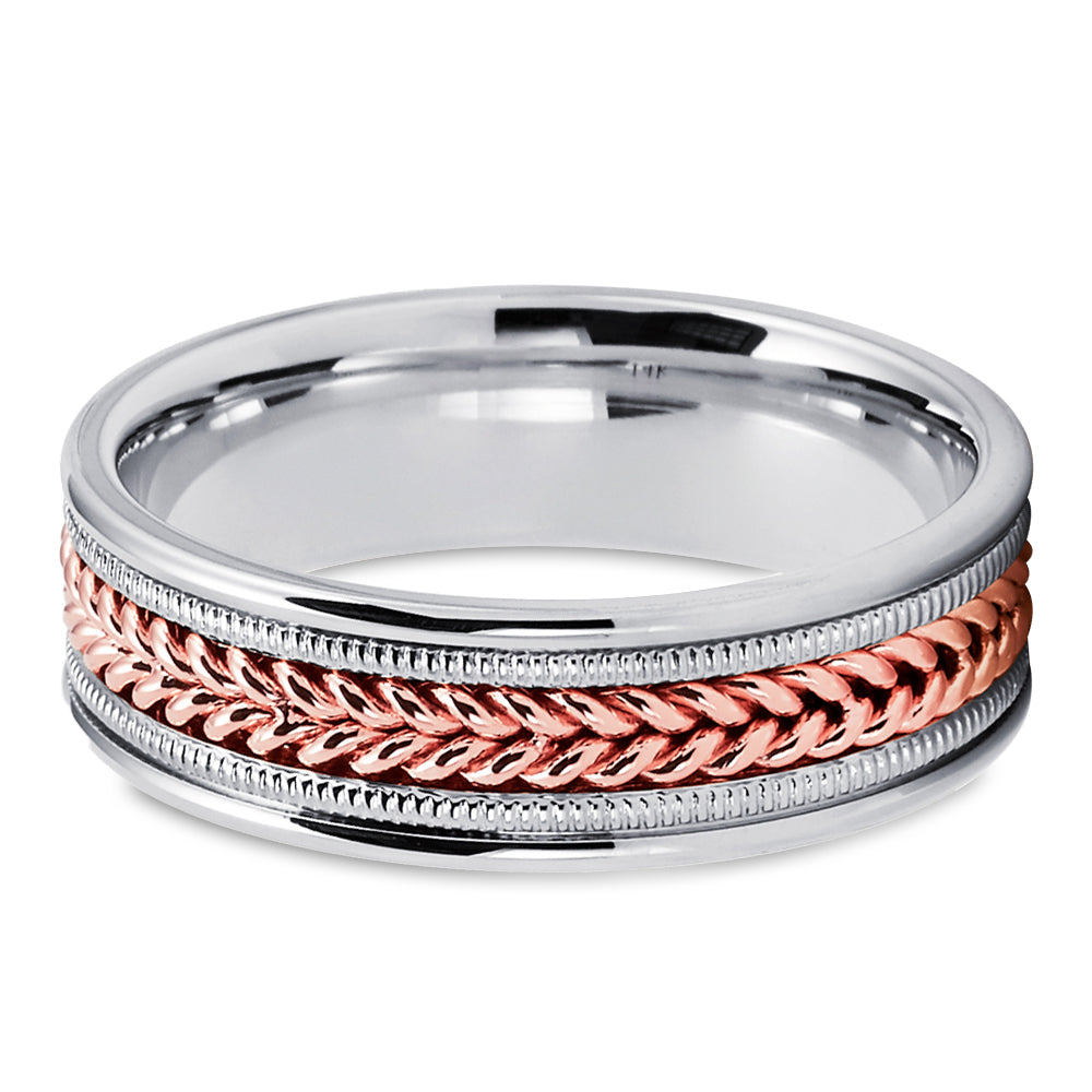 Rose Gold Wedding Ring - Braid Ring -14k Gold Wedding Ring - White Gold Ring - Engagement Ring