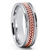 Rose Gold Wedding Ring - Braid Ring -14k Gold Wedding Ring - White Gold Ring - Engagement Ring