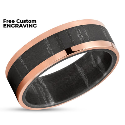 Damascus wedding Ring - Rose Gold Wedding Ring - 14k Rose Gold - Wedding Ring -Engagement Ring