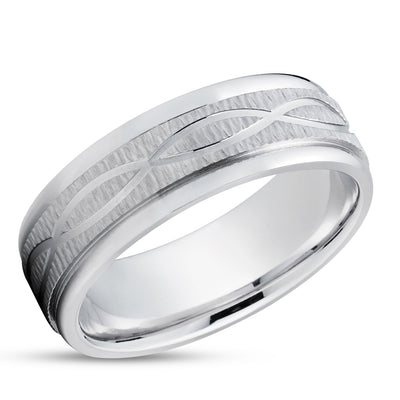 White Gold Wedding Ring - Infinity Design - Gold Wedding Ring - Engagement Ring - 14K