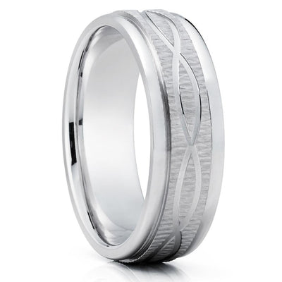 White Gold Wedding Ring - Infinity Design - Gold Wedding Ring - Engagement Ring - 14K