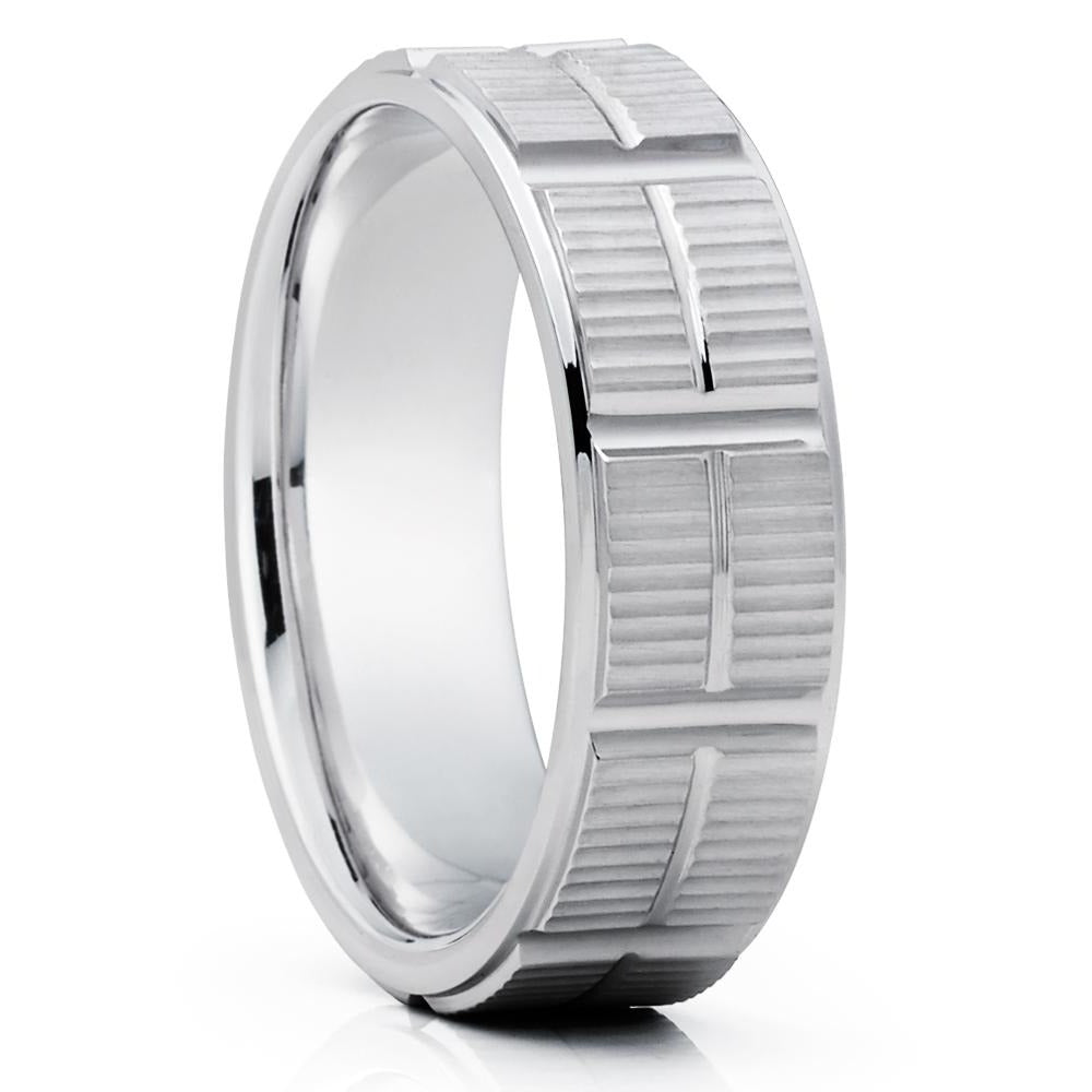 White Gold Wedding Ring - Gold Wedding Band - 14k Gold Ring - Man's Wedding Ring - Woman's