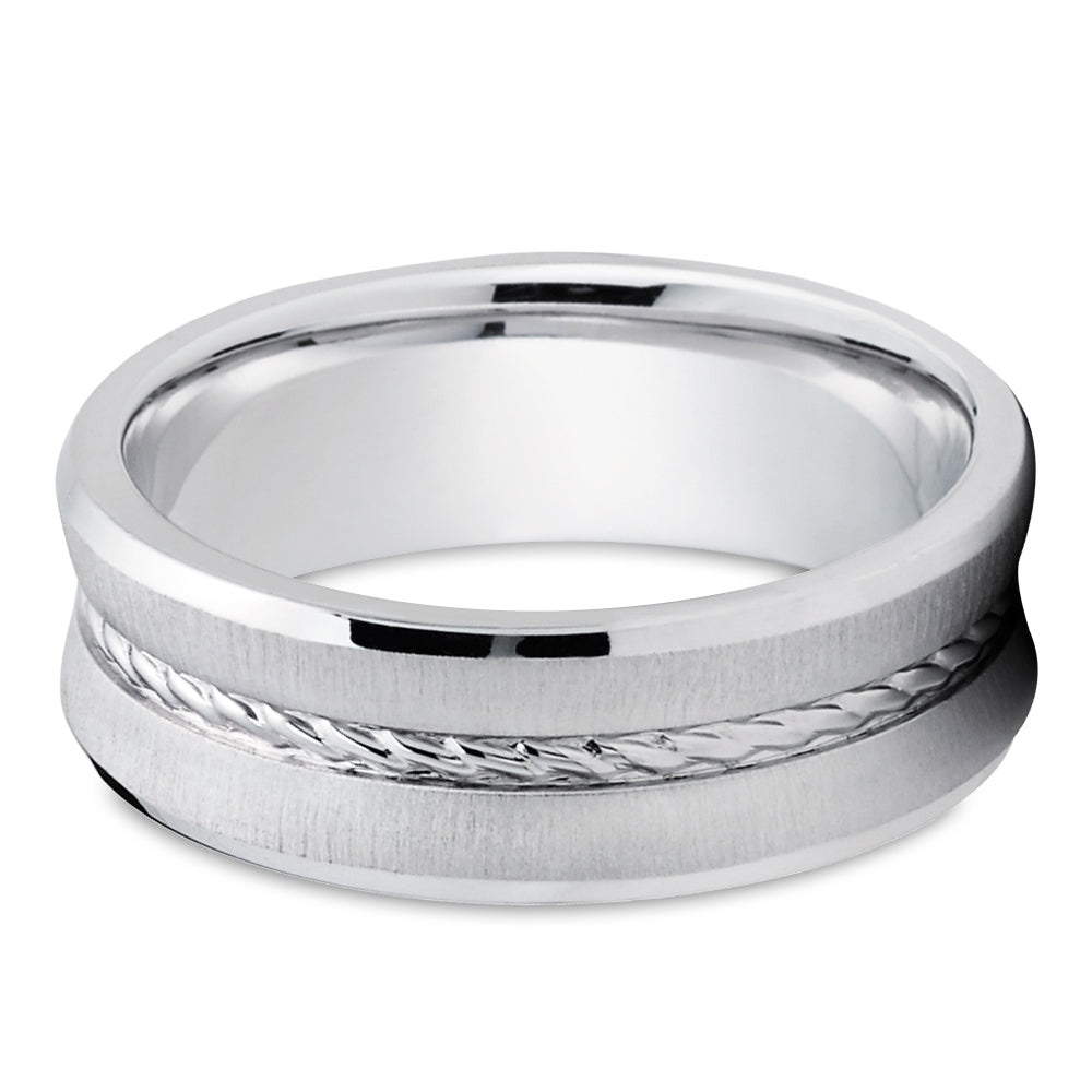 Braid Wedding Ring - White Gold Ring - Anniversary Ring - 14k White Gold - Wedding Band