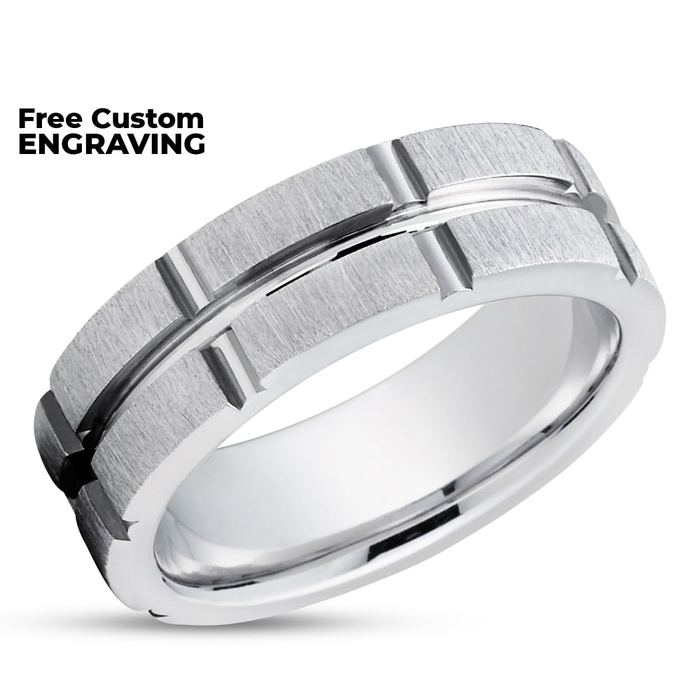 14k White Gold Wedding Ring - Gold Wedding Ring - Man's Ring - Women's Ring - Wedding Band