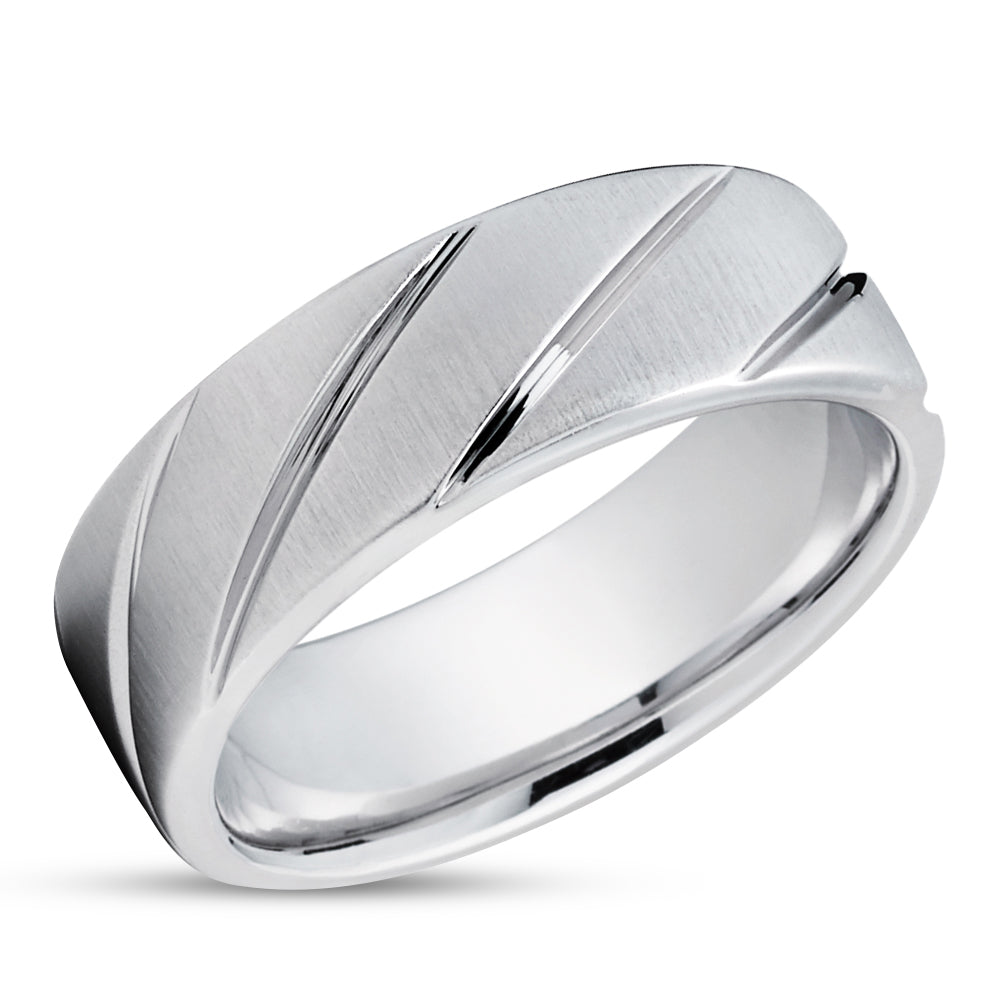 Unique Wedding Ring - 14k Gold Ring - Wedding Band - White Gold Ring - Anniversary Ring