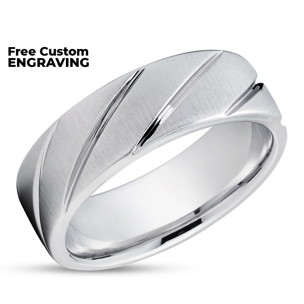 Unique Wedding Ring - 14k Gold Ring - Wedding Band - White Gold Ring - Anniversary Ring