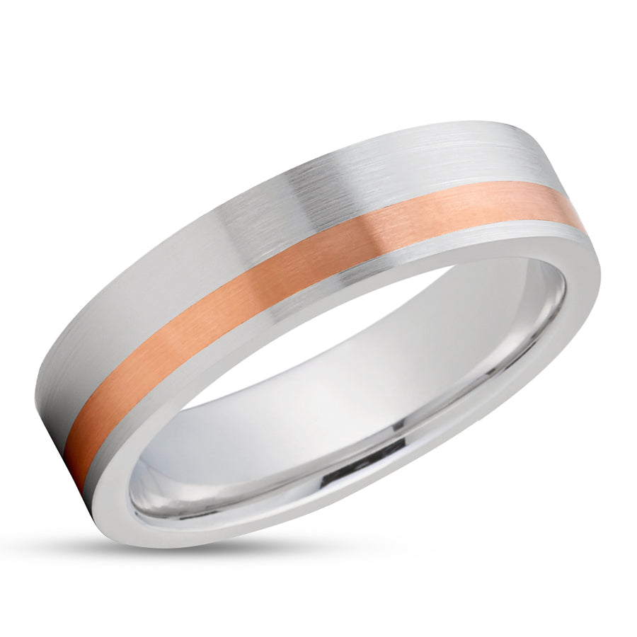 Rose Gold Wedding Ring - White Gold Ring - Matte Finished Ring - 14k Rose Gold Ring - Band