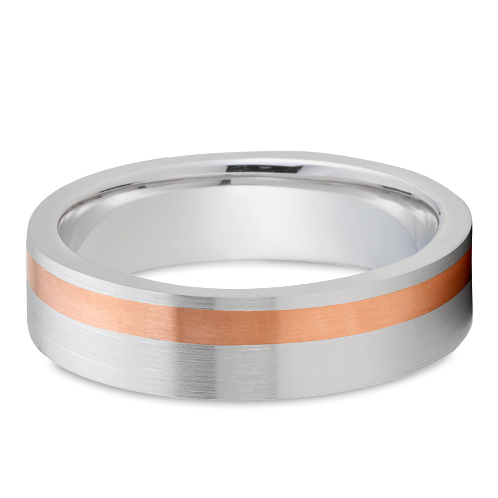 Rose Gold Wedding Ring - White Gold Ring - Matte Finished Ring - 14k Rose Gold Ring - Band