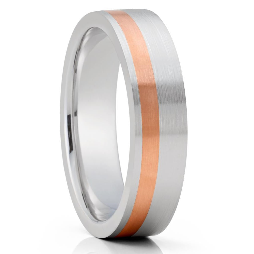 Rose Gold Wedding Ring - White Gold Ring - Matte Finished Ring - 14k Rose Gold Ring - Band