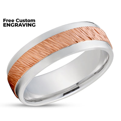 Unique Style Wedding Ring - Gold Wedding Ring - 14k Rose Gold Ring - Engagement Ring