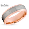 Damascus Wedding Ring - Rose Gold Wedding Ring - 14k Rose Gold - Wedding Band
