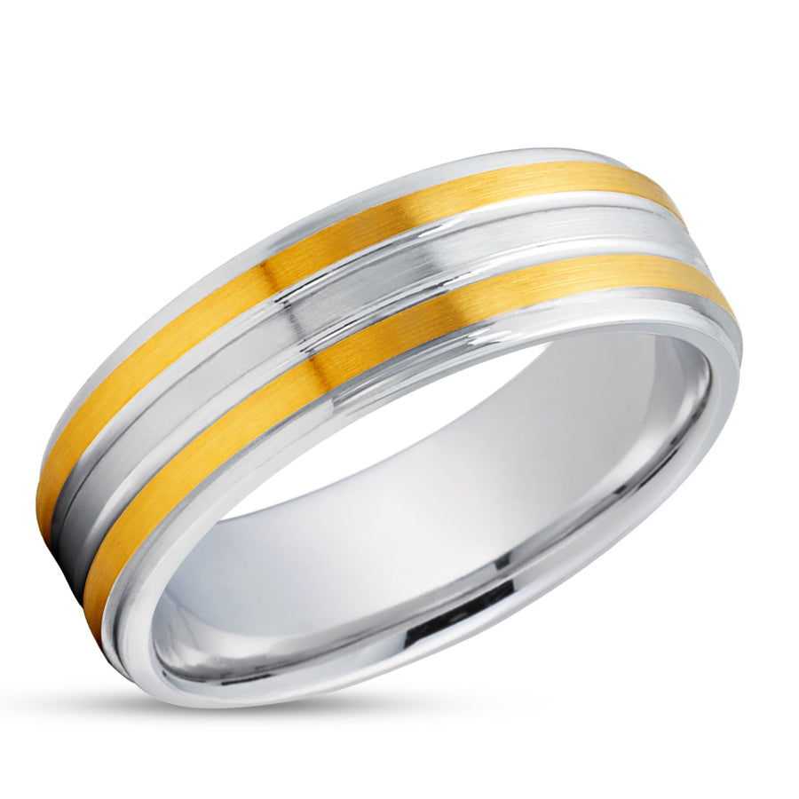 Yellow Gold Wedding Ring - 14k Yellow Gold Ring - White Gold Ring - Engagement Ring - Anniversary