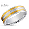 Yellow Gold Wedding Ring - 14k Yellow Gold Ring - White Gold Ring - Engagement Ring - Anniversary