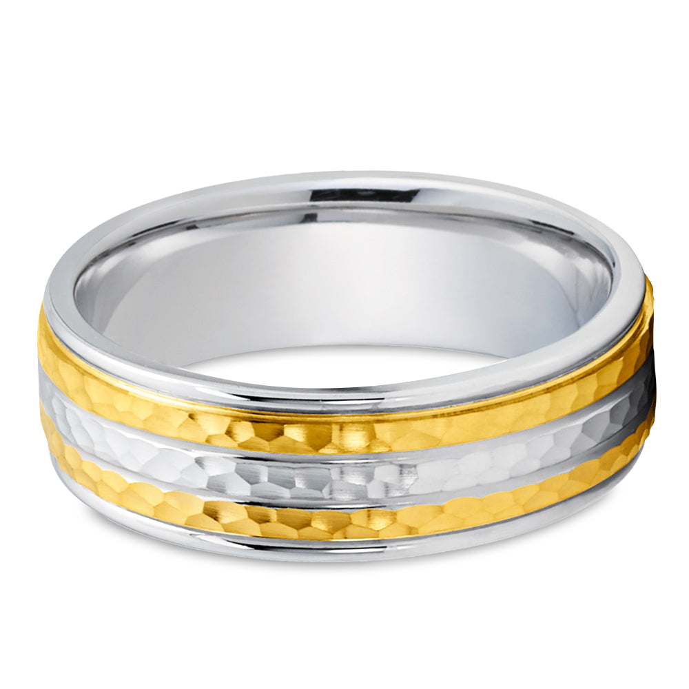Gold Wedding Ring - White Gold Wedding Ring - Hammered Wedding Ring - 14k Yellow Gold