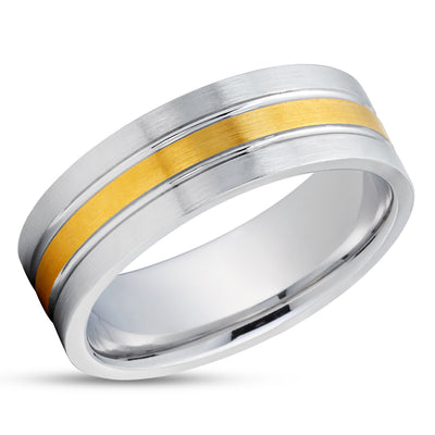 White Gold Wedding Ring - 14k Gold Wedding Ring - Engagement Ring - Man's Gold Ring