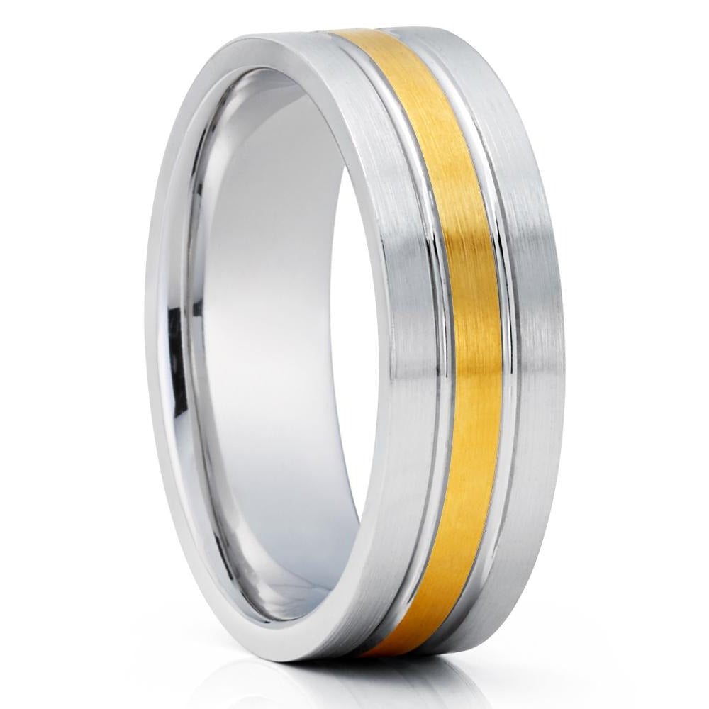 White Gold Wedding Ring - 14k Gold Wedding Ring - Engagement Ring - Man's Gold Ring