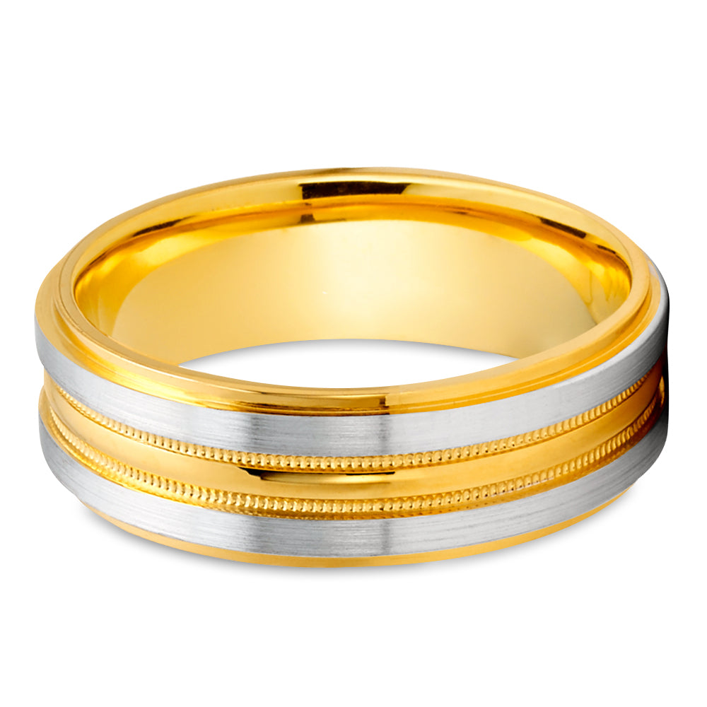 White Gold Wedding Ring - Gold Wedding Ring - 14k Yellow Gold Ring - Anniversary Ring