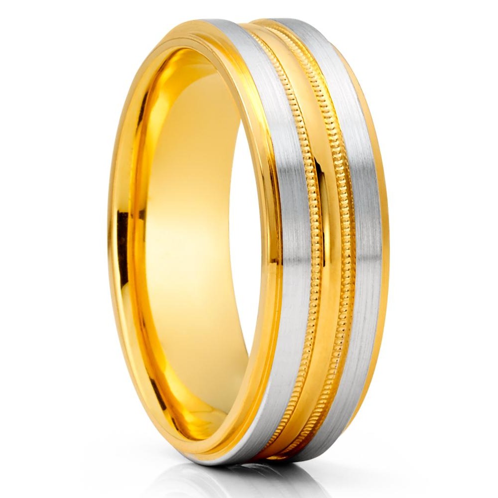 White Gold Wedding Ring - Gold Wedding Ring - 14k Yellow Gold Ring - Anniversary Ring