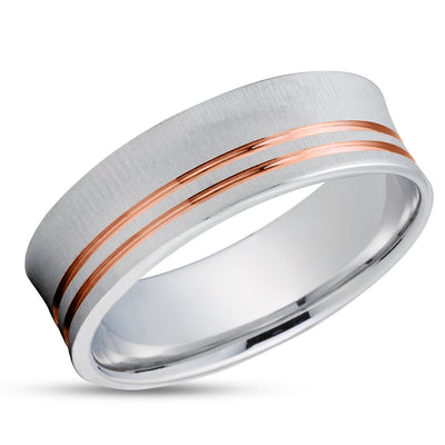 Gold Wedding Ring - White Gold Ring - 14k Gold Ring - Engagement Ring - Rose Gold Ring - Concave