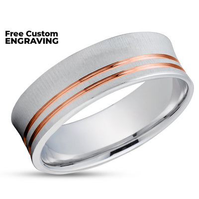 Gold Wedding Ring - White Gold Ring - 14k Gold Ring - Engagement Ring - Rose Gold Ring - Concave