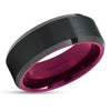 Purple Tungsten Ring - Black Tungsten Ring - Tungsten Carbide Ring - Purple Band