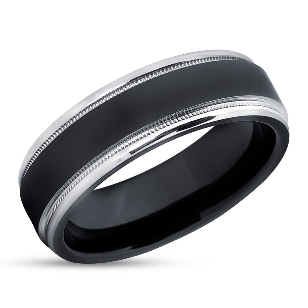 Zirconium Wedding Ring - Black Wedding Ring - Zirconium Wedding Ring - Man's Ring - Women's