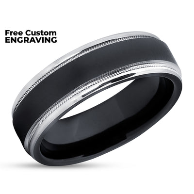 Zirconium Wedding Ring - Black Wedding Ring - Zirconium Wedding Ring - Man's Ring - Women's