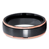 Black Zirconium Wedding Ring - Rose Gold Wedding Ring - Black Zirconium Ring - 14k