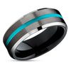 Turquoise Tungsten Ring - Gunmetal Tungsten Ring - Black Tungsten Ring - Unique Ring