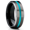 Turquoise Tungsten Ring - Gunmetal Tungsten Ring - Black Tungsten Ring - Unique Ring