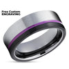 Purple Wedding Ring - Gunmetal Tungsten Ring - Black Wedding Ring - Gunmetal Ring