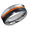 Black Tungsten Ring - Orange Tungsten Wedding Ring - Orange Tungsten - Gunmetal Ring