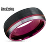 Purple Tungsten Wedding Band - Black Tungsten Ring - Purple Wedding Ring - Tungsten Ring