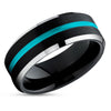 Turquoise Wedding Ring - Black Tungsten Wedding Ring - Wedding Ring - Turquoise Band