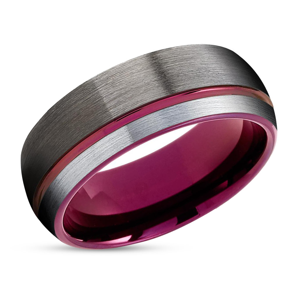 Purple Wedding Ring - Gunmetal Wedding Ring - Tungsten Wedding Ring - Wedding Ring