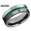 Gunmetal Tungsten Ring - Green Tungsten Ring - Gray Tungsten Ring - Engagement Ring