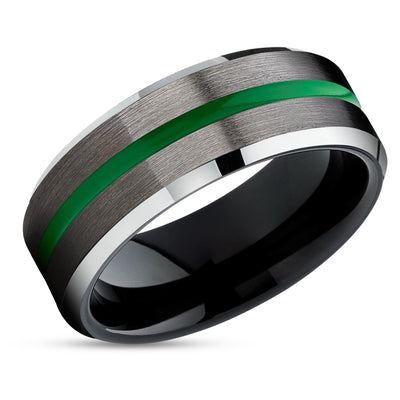 Gunmetal Tungsten Ring - Green Tungsten Ring - Tungsten Carbide - Black Tungsten Ring