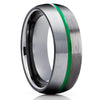 Gunmetal Tungsten Wedding Band - Green Tungsten Ring - Gray Tungsten Ring - Unique