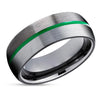 Gunmetal Tungsten Wedding Band - Green Tungsten Ring - Gray Tungsten Ring - Unique