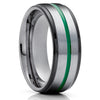 Gunmetal Tungsten Ring - Green Tungsten Ring - Anniversary Ring - Gray Tungsten Ring