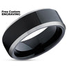 Black Wedding Ring - Shiny Wedding Ring - Black Tungsten Wedding Band - Tungsten Band