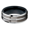 Gunmetal Tungsten Ring - Black Tungsten Ring - Gunmetal Tungsten Wedding Band - Black