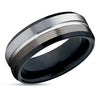 Black Tungsten Wedding Band - Gunmetal Tungsten Ring - Men's Black Tungsten Ring
