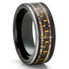 Deer Antler Wedding Ring - Black Tungsten Ring - Deer Antler Wedding Band - Black Ring