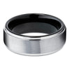 Black Tungsten Wedding Ring - Gray Tungsten Ring - Tungsten Wedding Band - 8mm - 6mm
