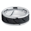 Black Tungsten Ring - Men's Wedding Band - Black Tungsten Band - 8mm - Clean Casting Jewelry