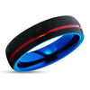 Blue Tungsten Wedding Ring - Black Wedding Ring - Red Wedding Ring - Blue Ring